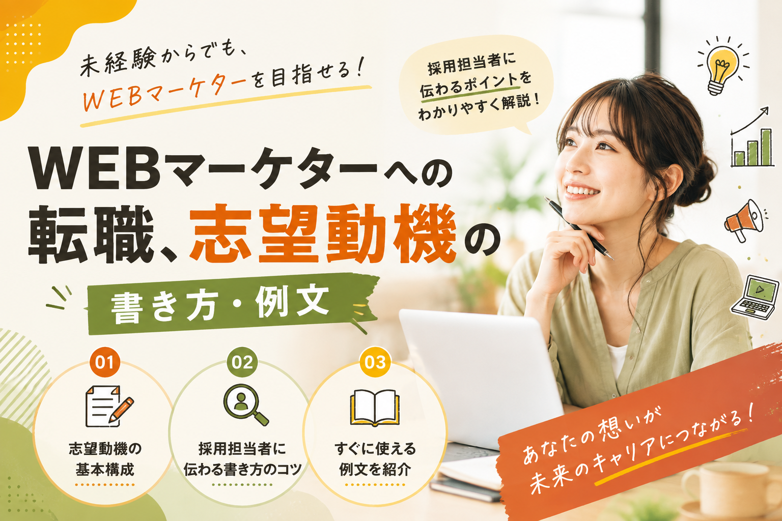 未経験からWEBマーケターへの転職、志望動機の書き方・例文